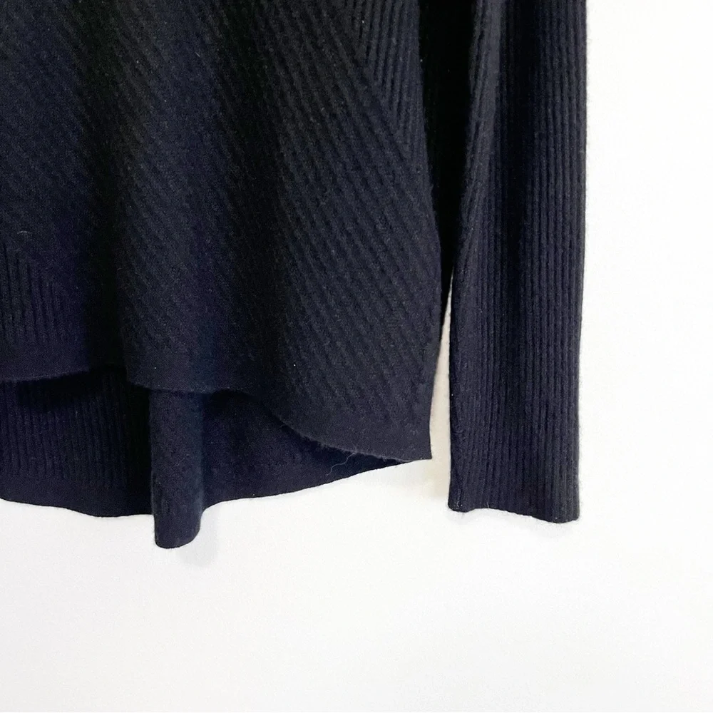 BOGO! EILEEN FISHER 100% Cashmere Ribbed Draped Turtleneck Sweater Black Small - Picture 6 of 10